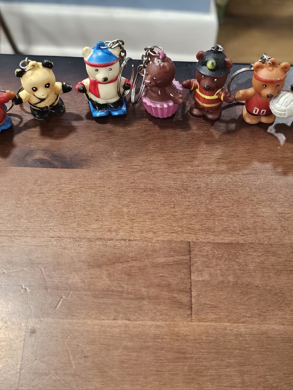 19 Vintage Mini Rubber Bear Animal Keychains  Novelty Figures Nanbei GAP Stamp